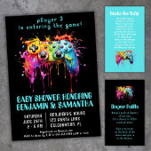 Videospellen Blue Boy Baby shower Papieren Bordje