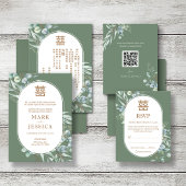 Chinese Eucalyptus Dubbel Geluk Bruiloft RSVP