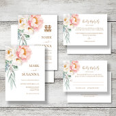 Menu Eucalyptus Peonies Wedding (bruin)