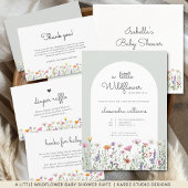 Waterverf Wildbloem Baby shower Servet