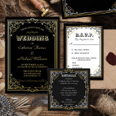 deco Art Black en Golden Save the Date Folie Uitnodiging