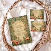 Vintage Art Nouveau Floral Baby Shower Servet