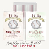 honkbal All Star Simple Birthday Party Kaart