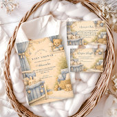 Vintage Blue Jeans Nurseryy Baby Shower Kaart