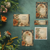 Oude Bougainvillea Art Nouveau Bruidsdiner Kaart