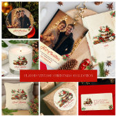 Script Rustiek Groen Rood Kerstadres Etiket