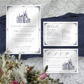 Elegante minimale script typografie rand bruiloft programmakaart
