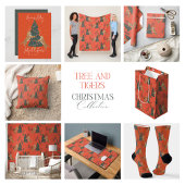 kerstbomen en tijgers, patroon, aangepaste achterg satijnen lint