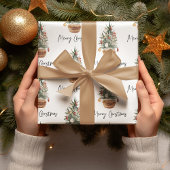 Vintage kerstboom | Vrolijk kerstfeest Papieren Bordje