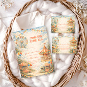 Vintage Circus Baby Shower Kaart