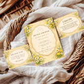 Vintage Daisy Wildflower Bridal Shower Kaart