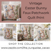 Antieke Konijn Pasen Nep Patchwork Dekbedprint Badmat