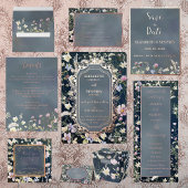  Elegant Donkerblauw Bloemen Bruiloft Necktie Stropdas