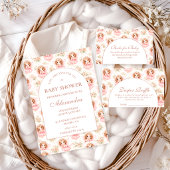 Vintage Fairy Baby Girl Baby Shower Diapper Raffle Informatiekaartje