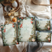  Bloemen Art Nouveau Bruiloft Kaart