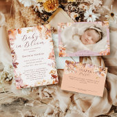 Witte  Bloemen Herfst Het is een Jongen Baby showe Servet