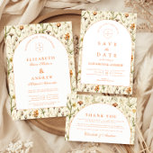 Vintage Garden Floral Wedding Bedankkaart