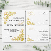 Gold Save the Date Folie Uitnodiging (Personaliseer de collectie van deze zelfstandige maker.)