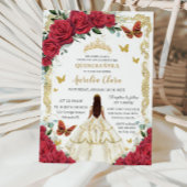 Rode Rozen Bloemen Quinceañera Witte Jurk Menu