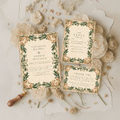 Vintage Green Botanical Wedding Save The Date