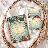 Vintage Hockey Baby Shower Kaart