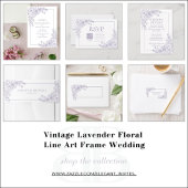  lavendel Floral Line Art QR Code RSVP