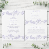 Vintage Elegance Lilac Wedding Ceremony Program (Personaliseer de collectie van deze zelfstandige maker.)