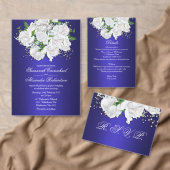 Rozen Elegant Blauw Bruiloft Zitkaarten Poster (Personaliseer de collectie van deze zelfstandige maker.)