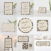 Moody Floral Black Ivory Script Wedding Save The Date