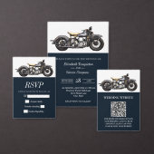 Motorfiets Navy Modern Trouwdiner Menu (Personaliseer de collectie van deze zelfstandige maker.)