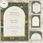  Natuur William Morris Elegant Wedding QR RSVP Kaartje