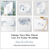 marineblauw (Floral Line Line) - details over het Informatiekaartje