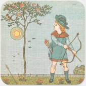 Vintage Nursery Rhyme Illustration Boy Bow Arrow Legpuzzel
