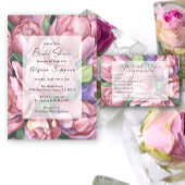 Roze pioen rozen - trouwplaats kaarten plaatskaartje