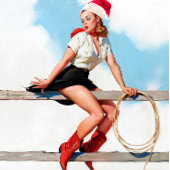 Funny Retro Pin Up Girl Kerstmis Feestdagen Kaart