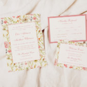 Trouwnummers met vintage bloempatroon