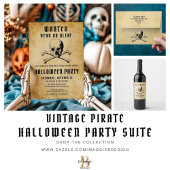  Pirate Skull & Botten Halloween Kartonnen Onderzetters