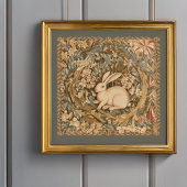 Schattige Antiek konijn in middeleeuwse wandtapijt Poster