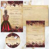 Budget Red Butterfly Sweet 16 Uitnodiging