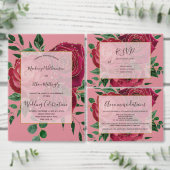 Elegant  Rood Roses Wedding Seating Chart Poster (Personaliseer de collectie van deze zelfstandige maker.)