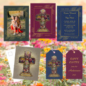 Christelijke kruisopstanding Jezus Christus Pasen Feestdagenkaart