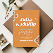 Bewaar de datum Bruiloft Retro  jaren 1970 Foto Save The Date