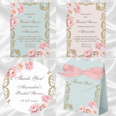 Dusty Blue Pink Peony  Vrijgezellenfeest Servet