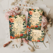 Vintage Rose Garden Wedding Kaart