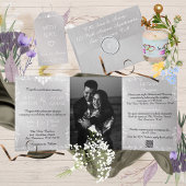 Zilverfolie  zilverwitte sierrand folie uitnodiging