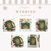 Vintage Teal Garden Islamic Wedding Bedankkaart