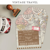 Rustieke vintage reizen Bruiloft Informatie Kaart