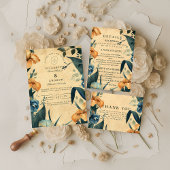 Vintage Tropical Botanical Wedding Kaart