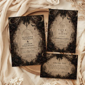 Antieke Victoriaanse Goth-huwelijk Save The Date