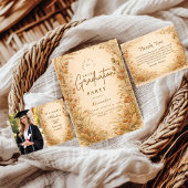 Vintage Wildflower Graduation Party Kaart